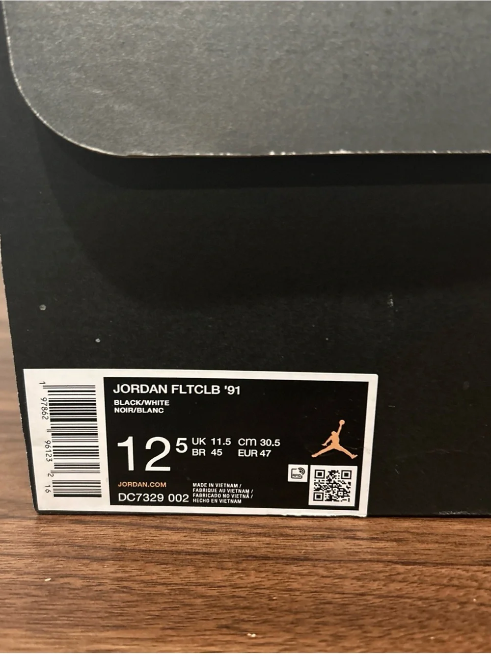 NIKE Air Jordan Flight Club 91' Black / White (DC7329 002) Mens Sz 12.5 NEW